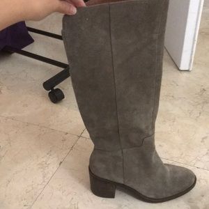 Lucky leather grey knee high boots